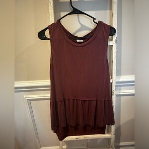 Sleeveless Burgundy Top